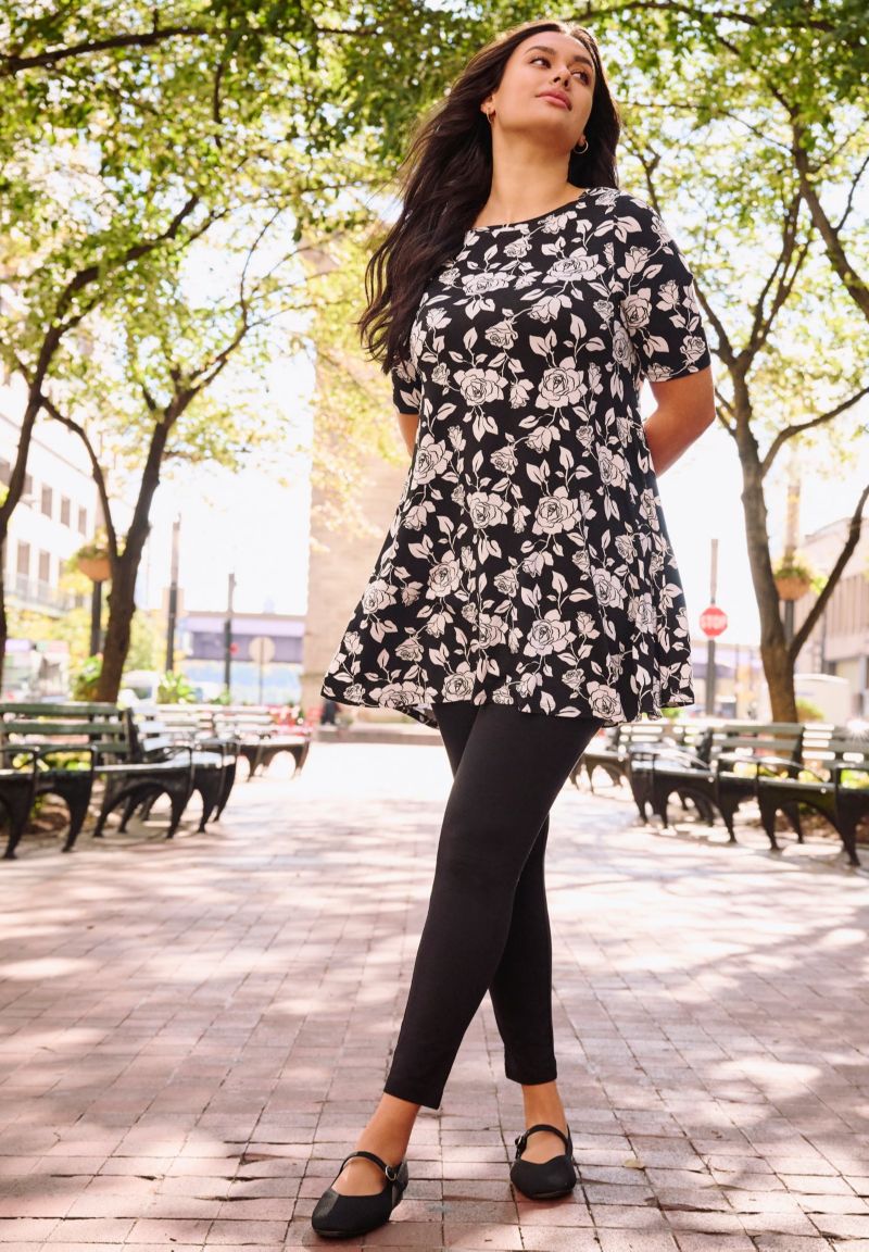 Women's Plus Size Boatneck Swing Tunic