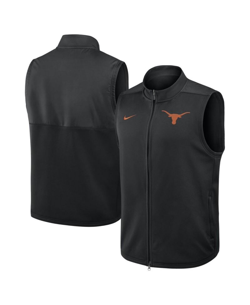Men's Black Texas Longhorns Primetime Victory Performance Full-Zip Vest