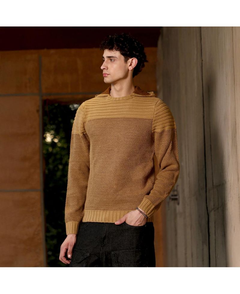 Men's Men's Hive-Jacquard Knit Hooded Sweater