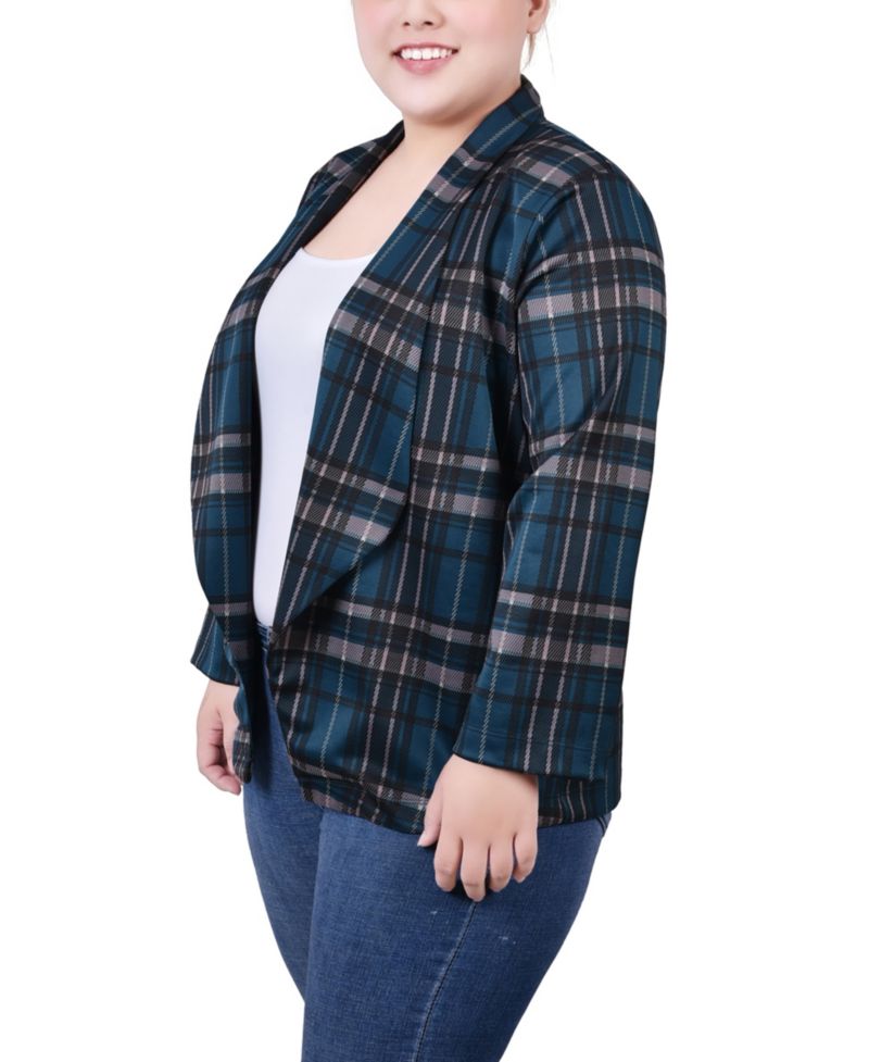 Plus Size 3/4 Sleeve Ponte Blazer