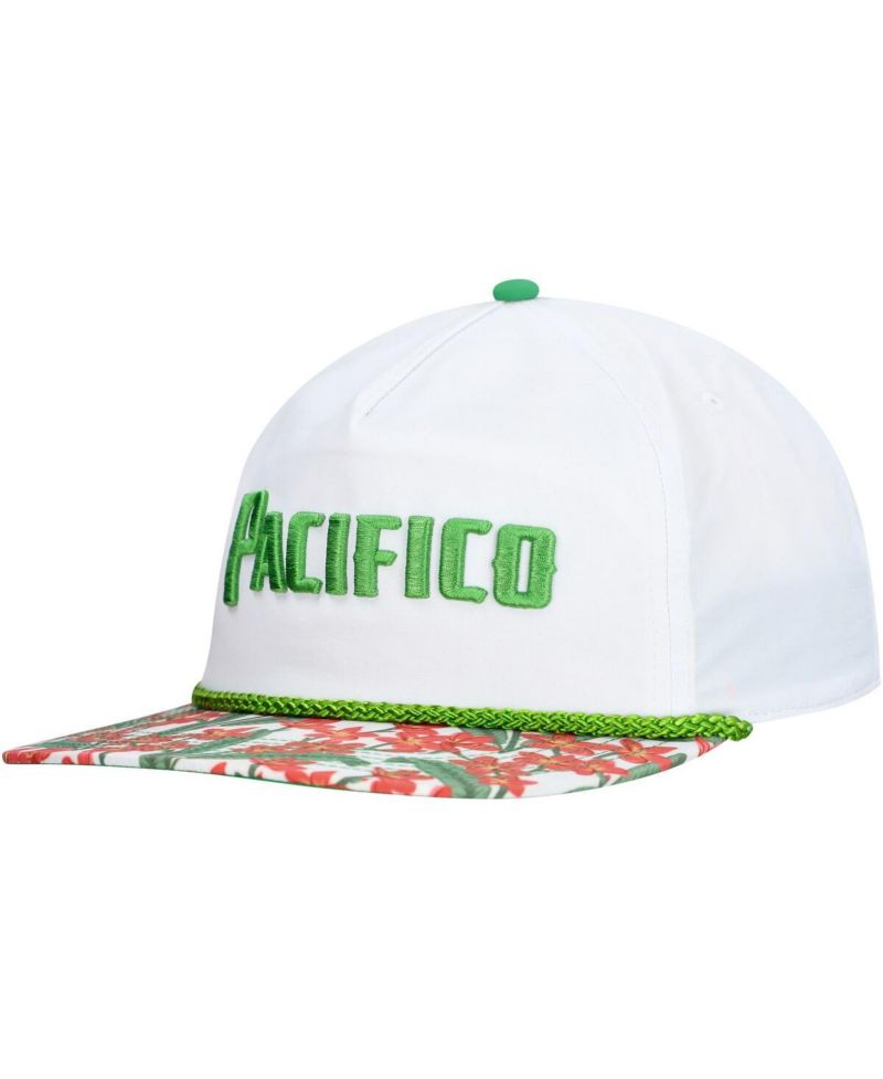 Men's White Pacifico Beer Rope Floral Golfer Hat