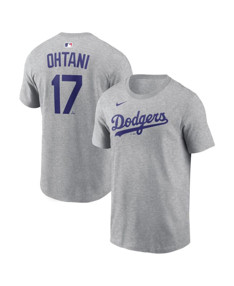 Men's Shohei Ohtani Heather Gray Los Angeles Dodgers Name & Number T-Shirt