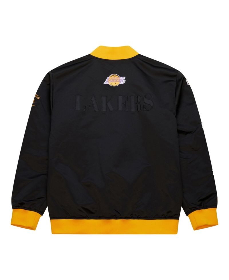Men's Black Los Angeles Lakers Hardwood Classics Team OG 3.0 Lightweight Satin Full-Snap Jacket