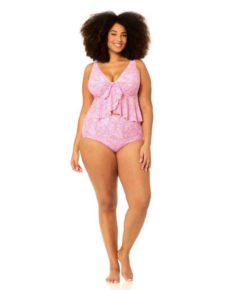 Plus Size Underwire Topanga Printed Swim Tankini Top