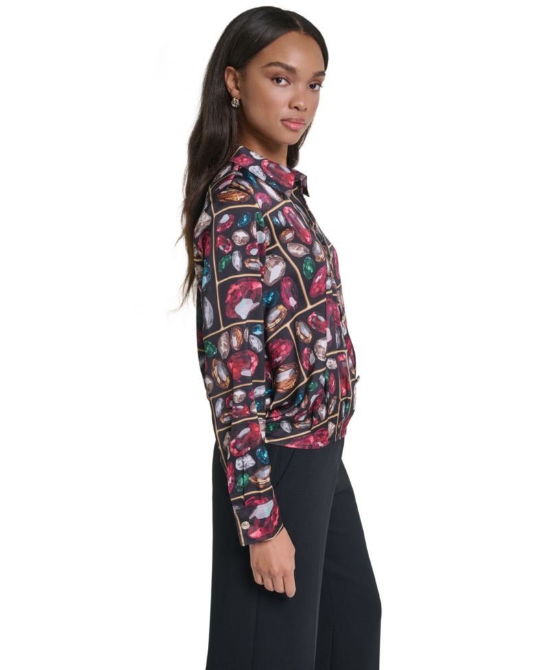 Women's Surplus Long-Sleeve Collared Blouse