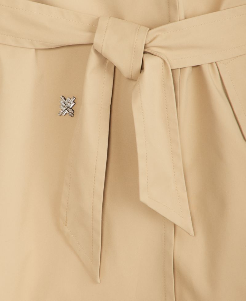 Women's Embellished-Belted Trench Coat