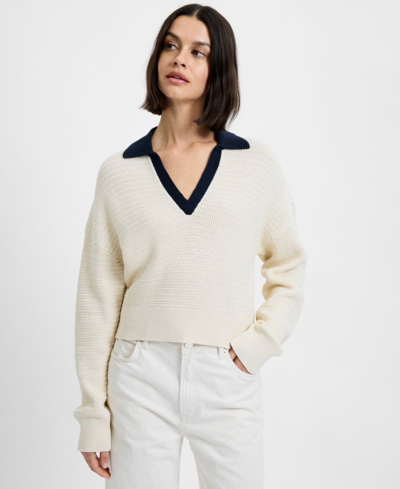 Women's Mozart Contrast Trim Knit Pull-On Sweater