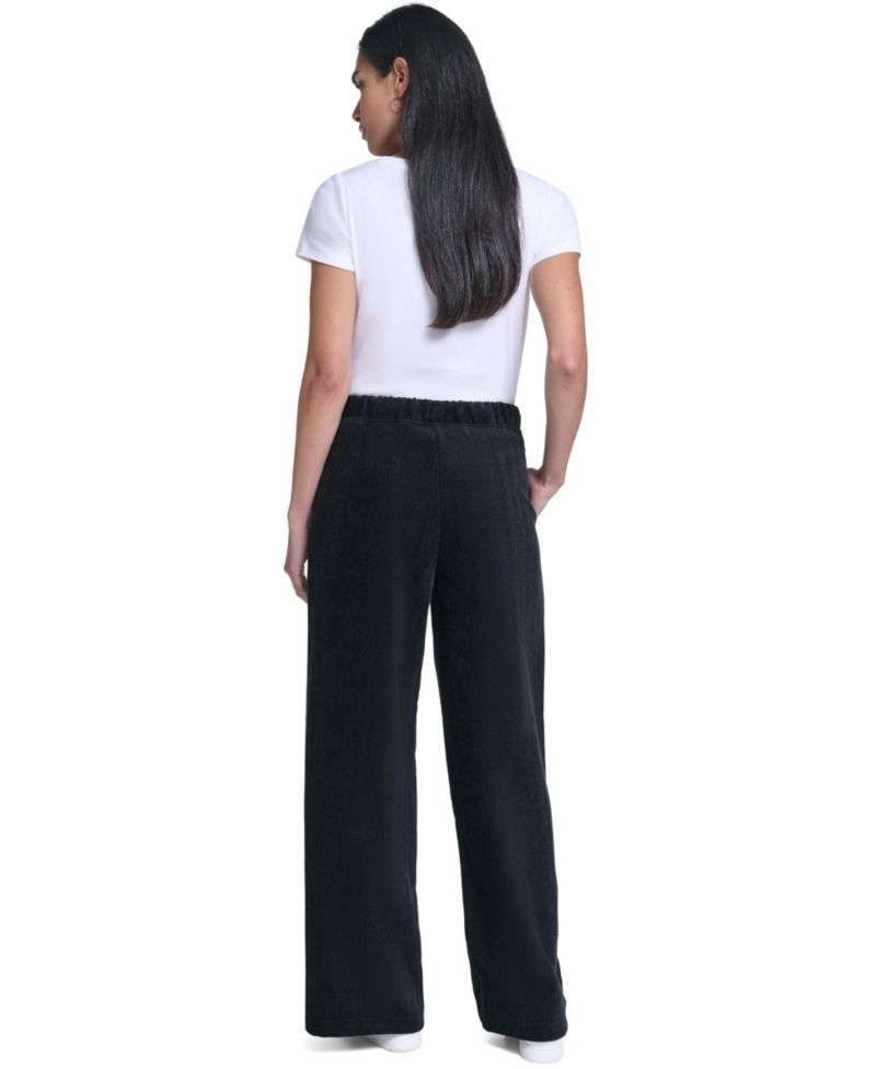 Women's High-Rise Wide-Leg Herringbone Pants