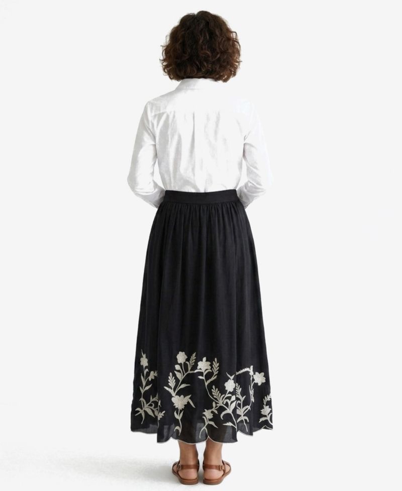 Women's Scallop Hem Pull On Skirt