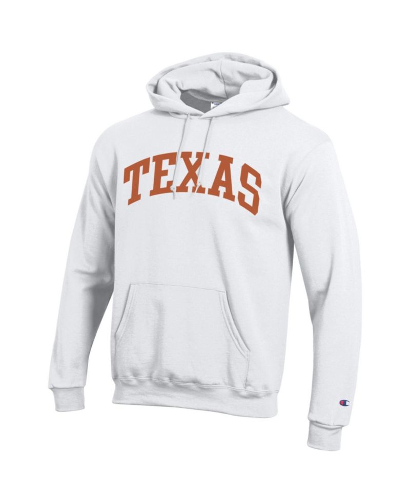 Men's White Texas Longhorns Basic Arch Fleece Pullover Hoodie