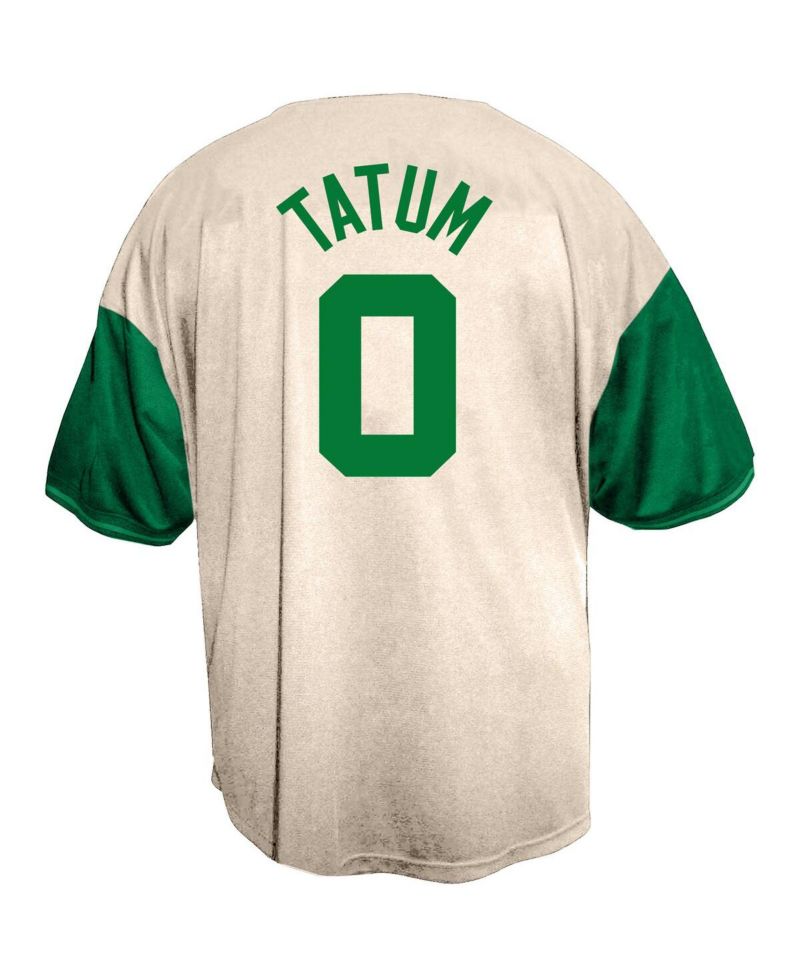 Men's Jayson Tatum Cream Boston Celtics Baseball Jersey