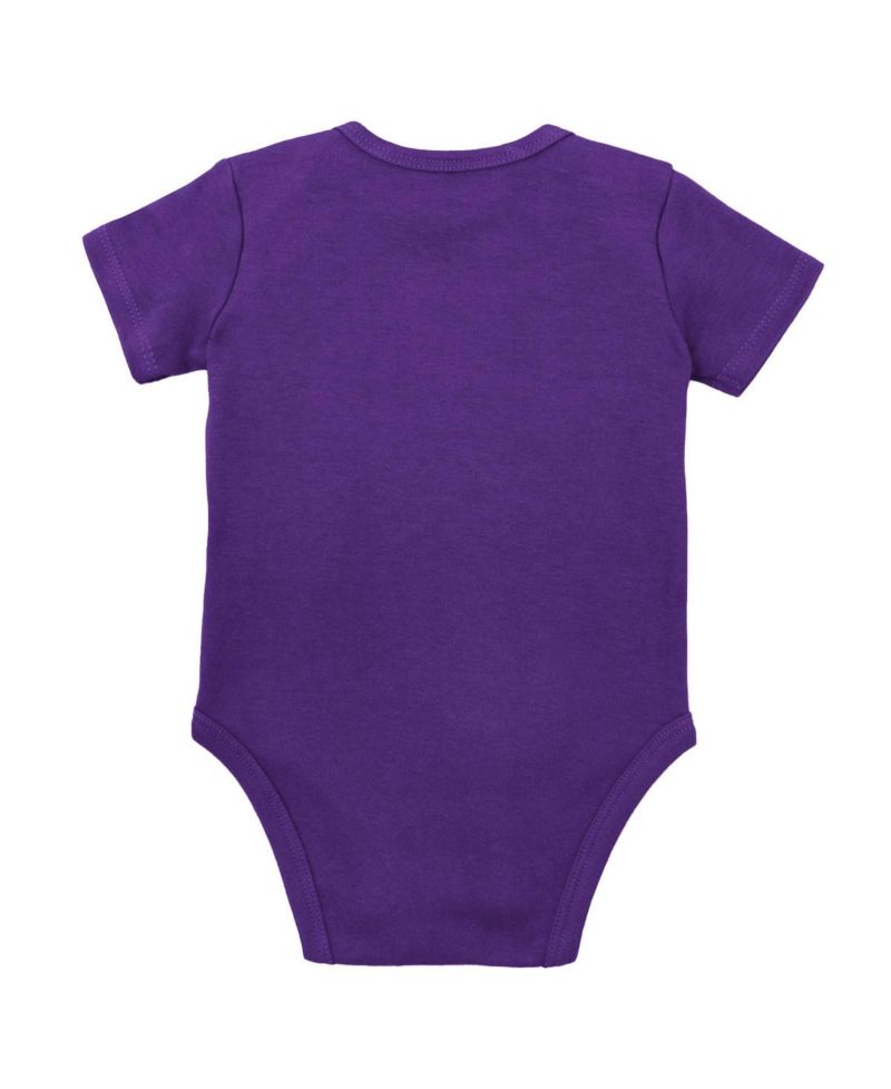 Baby Boys and Girls Purple, Gold LSU Tigers 3-Pack Bodysuit, Bib and Bootie Set