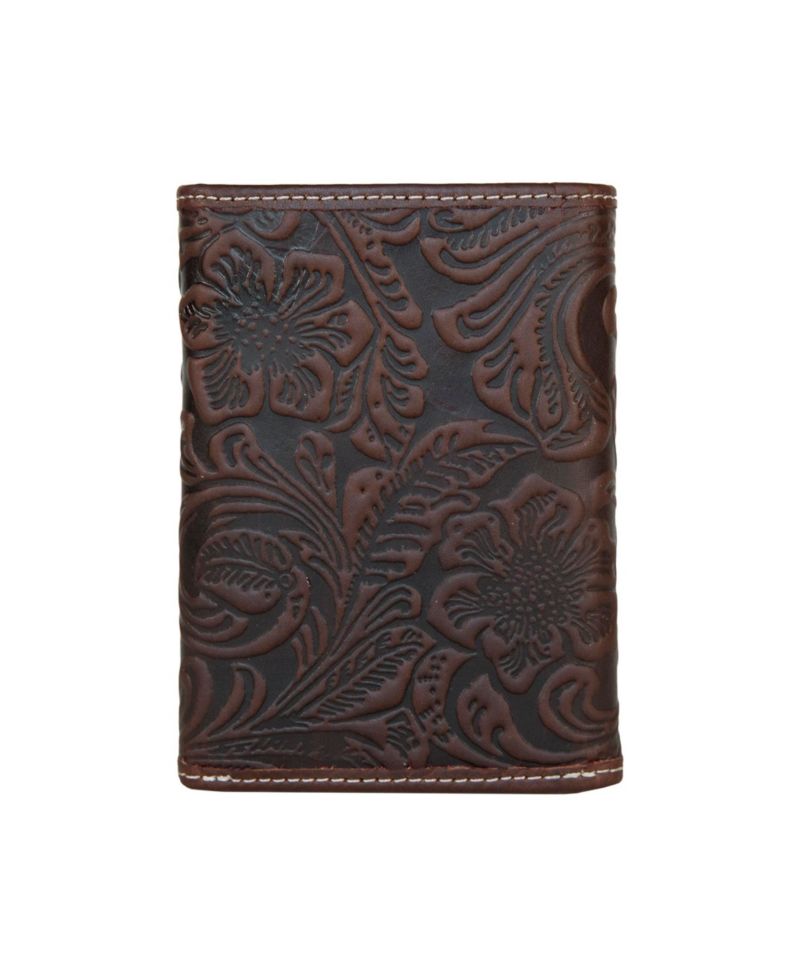 Men's Western Embossed Leather Trifold Wallet