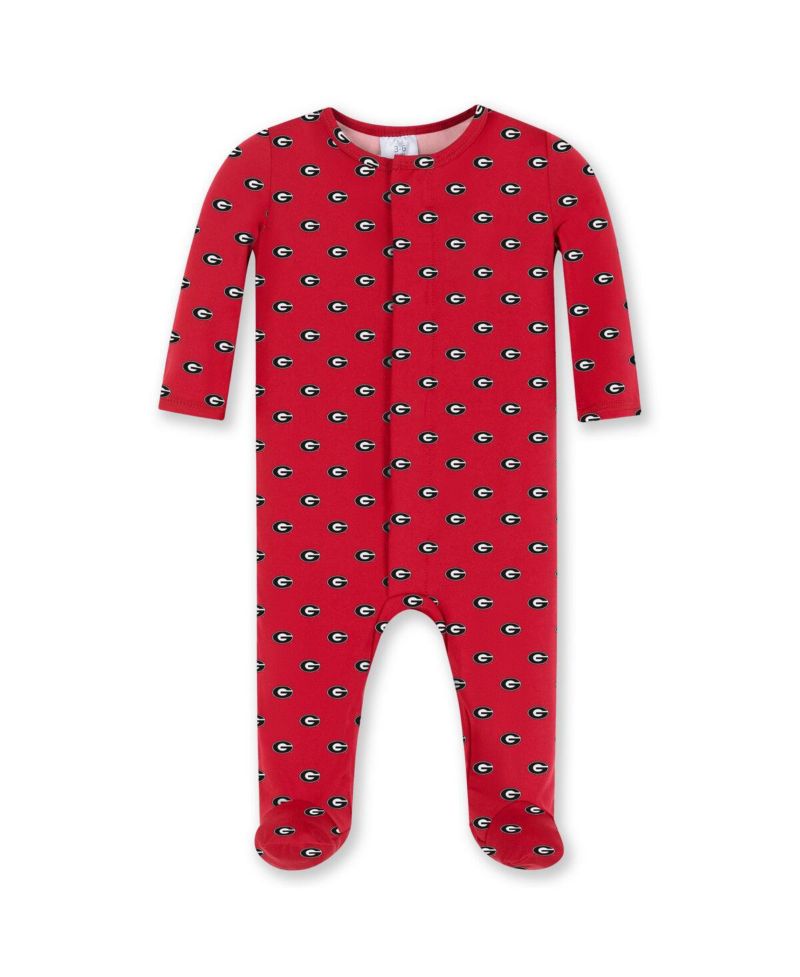 Baby Boys and Girls Red Georgia Bulldogs Magnetic Closure Sleeper