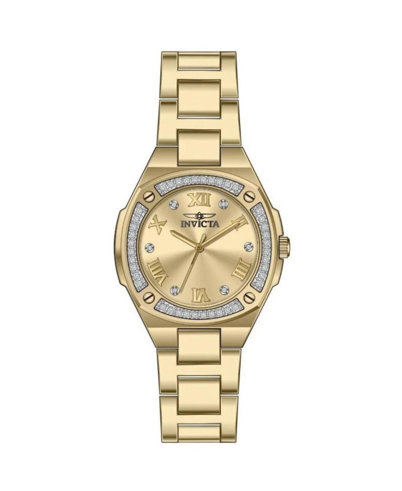 Women's Specialty Quartz Water-Resistant Gold-Tone Stainless Steel Watch, 28mm