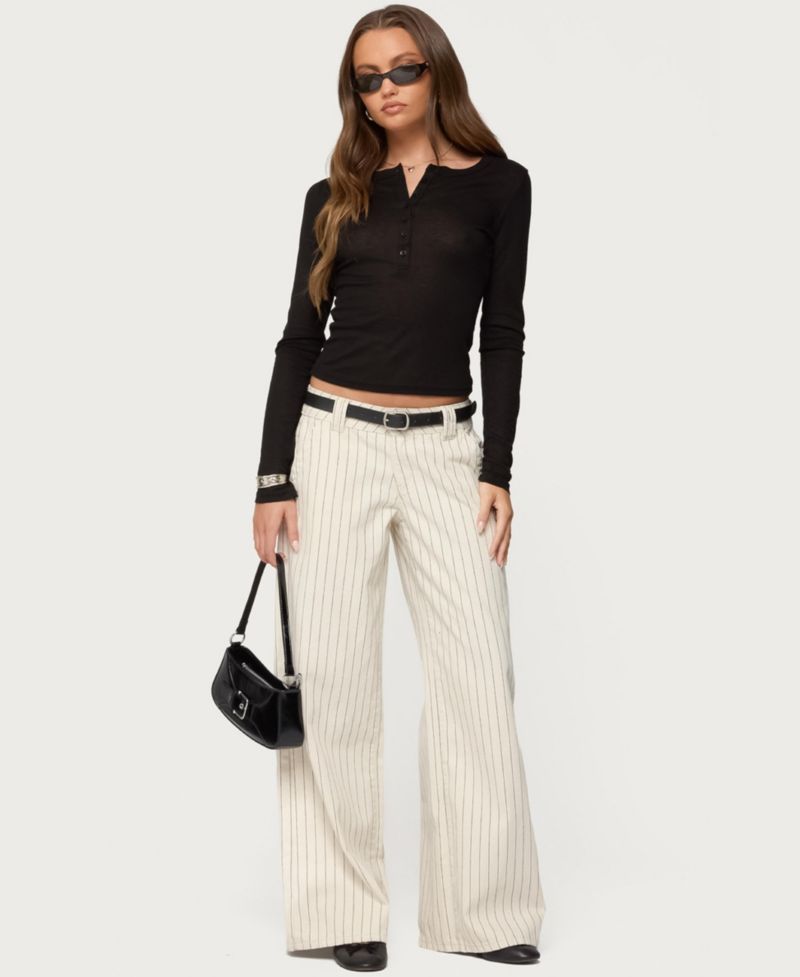 Women's Nettie Ribbed Henley Top