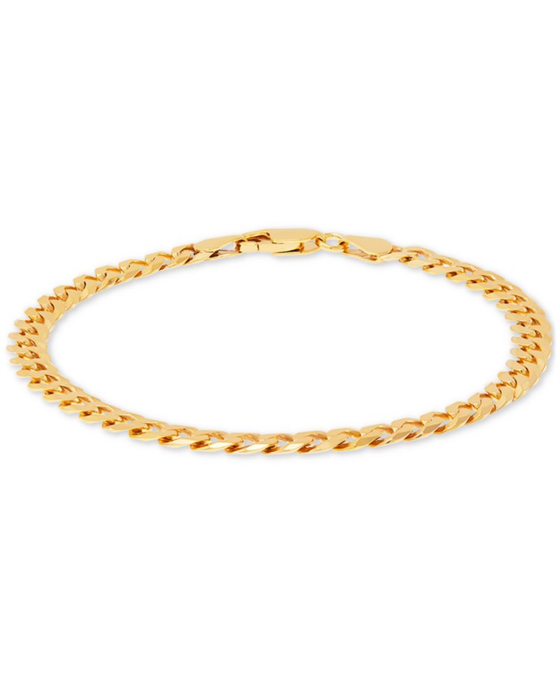 Curb Link Chain Bracelet (5mm) in 18k Gold-Plated Sterling Silver or Sterling Silver