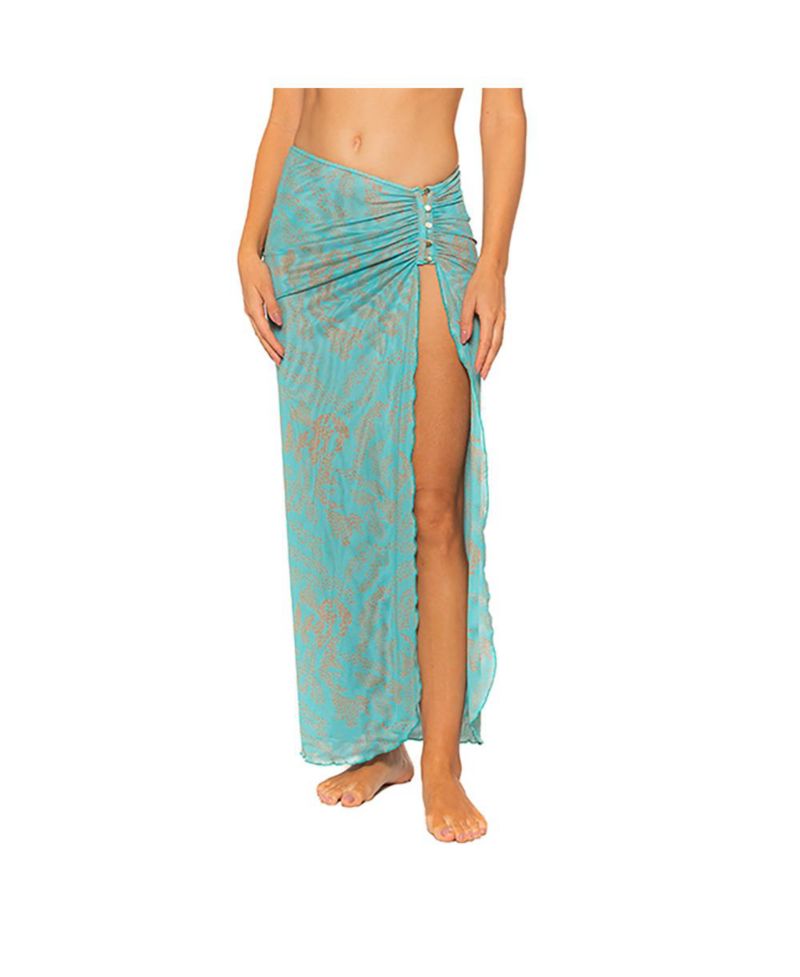 Women's Mesh Side Slit Long Skirt Cover-up
