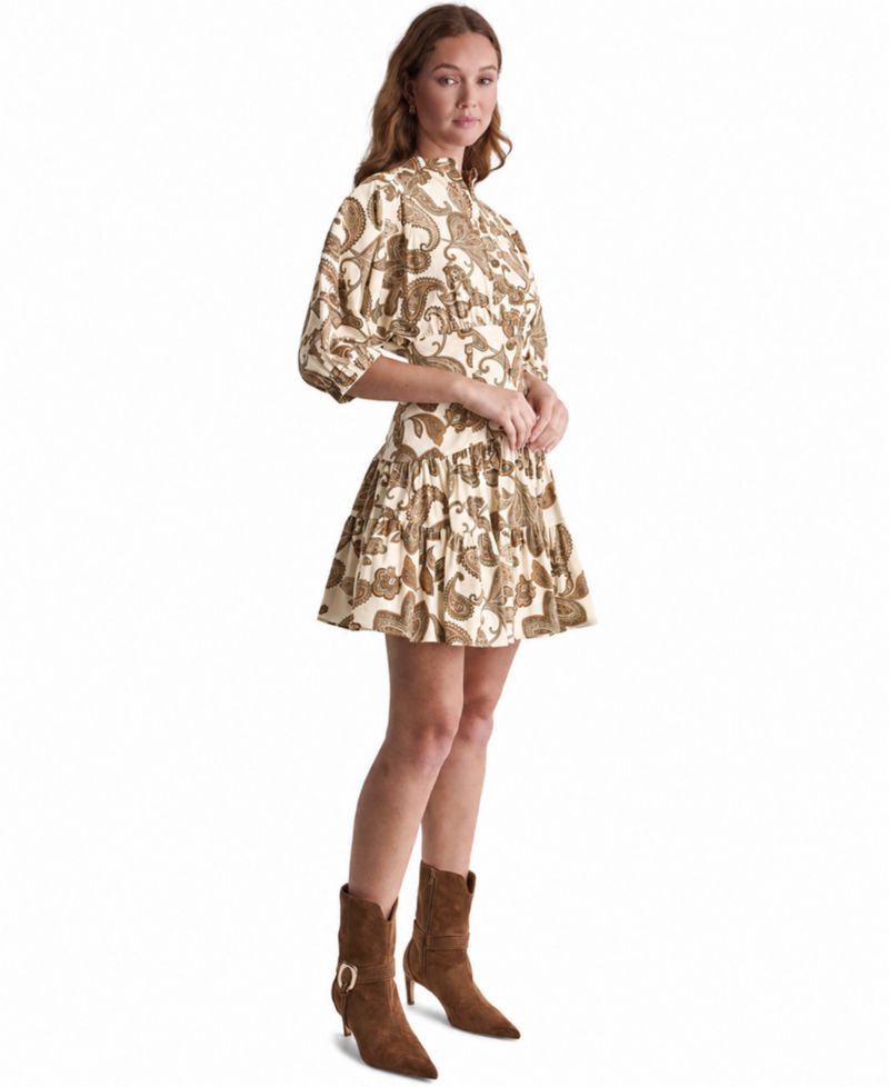 Women's Collared Short-Sleeve Fit & Flare Dress