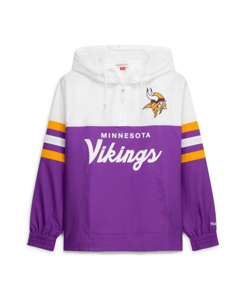 Men's Purple Minnesota Vikings Head Coach Anorak Quarter-Zip Windbreaker Jacket