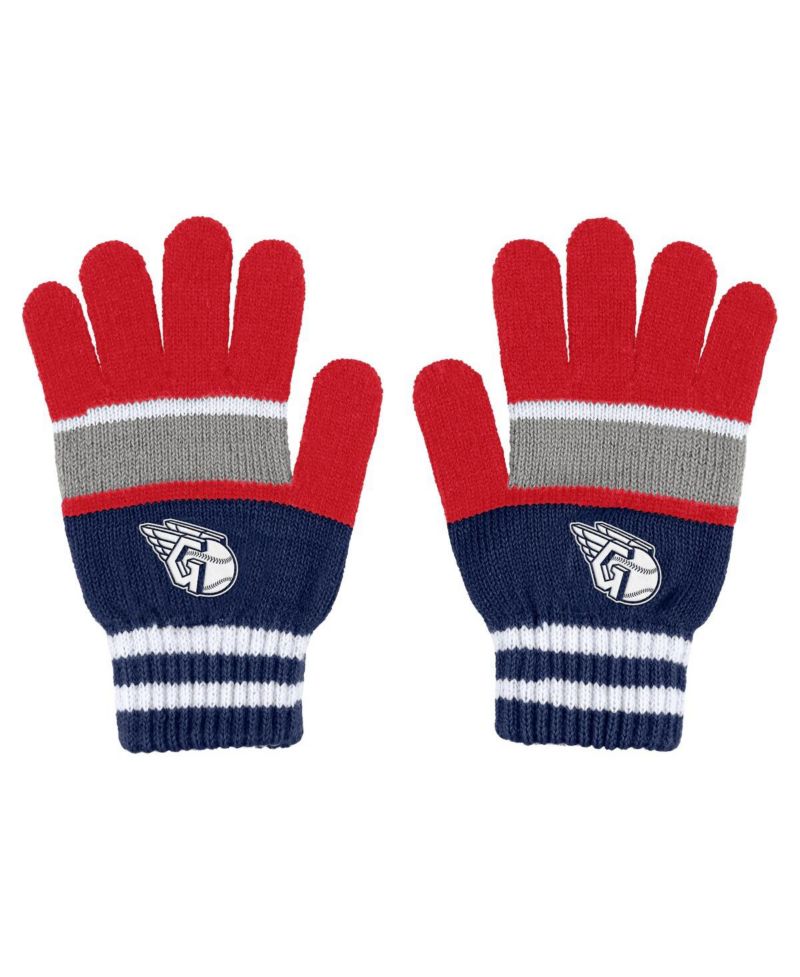 Women's Cleveland Guardians Stripe Glove and Scarf Set