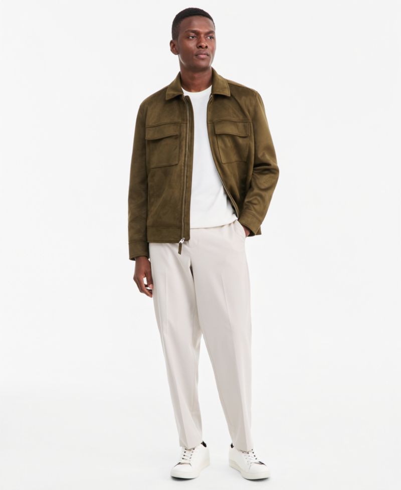 Men's Two Pocket Faux Suede Jacket