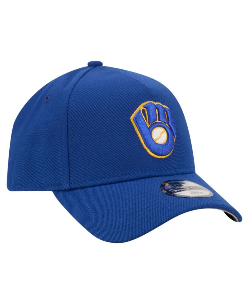 Big Boys and Girls Royal Milwaukee Brewers Cooperstown Logo 9FORTY A-Frame Adjustable Hat