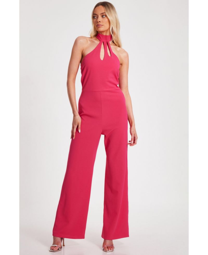 Women's Scuba Crepe Halterneck Jumpsuit