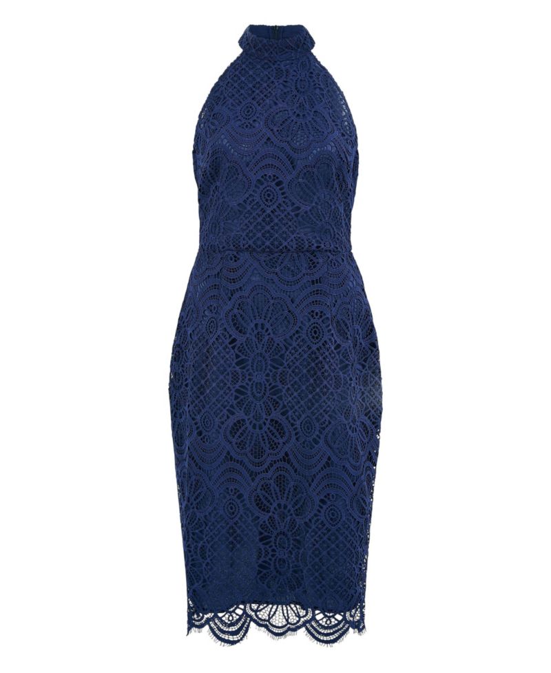 Women's Lace Halter Neck Dress