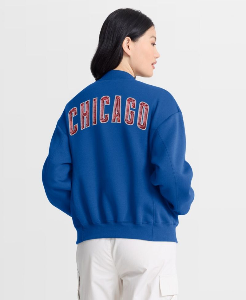 Women's Royal Chicago Cubs Oversized Rage Against Full-Zip Jacket