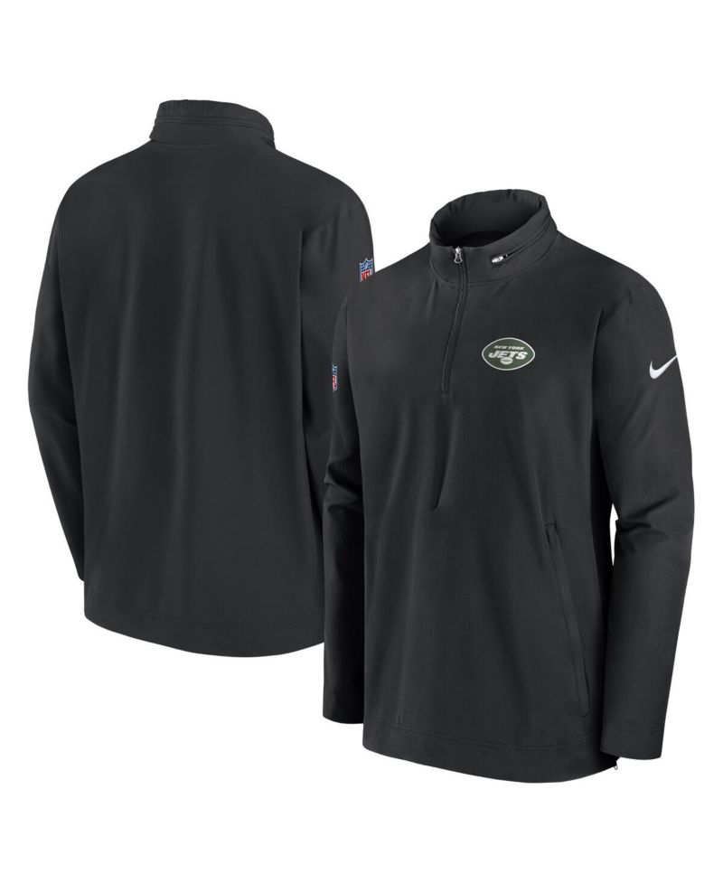 Men's Black New York Jets Sideline Coach Half-Zip Jacket