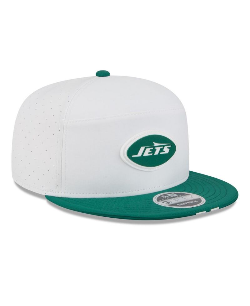 Men's White/Green New York Jets 2025 NFL Training Camp Split Panel 9FIFTY Snapback Hat