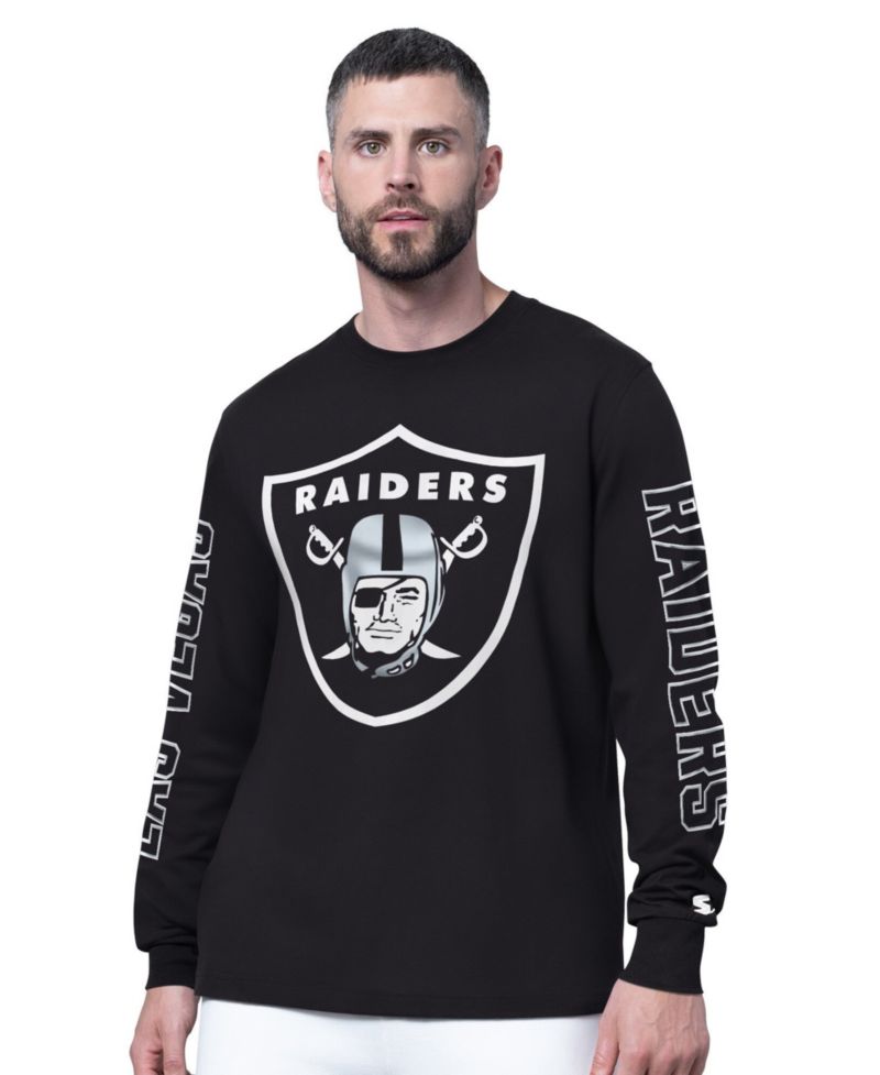Men's Black Las Vegas Raiders Clutch Hit II Long-Sleeve T-Shirt