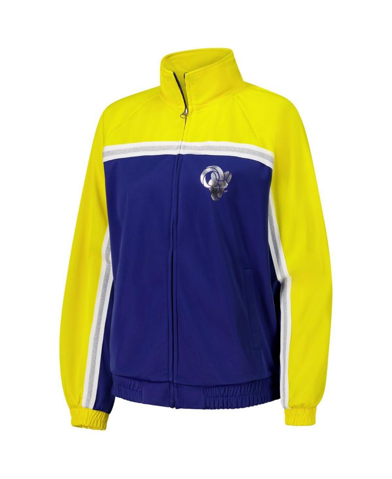 Women's Royal Los Angeles Rams Post Game Full-Zip Track Jacket