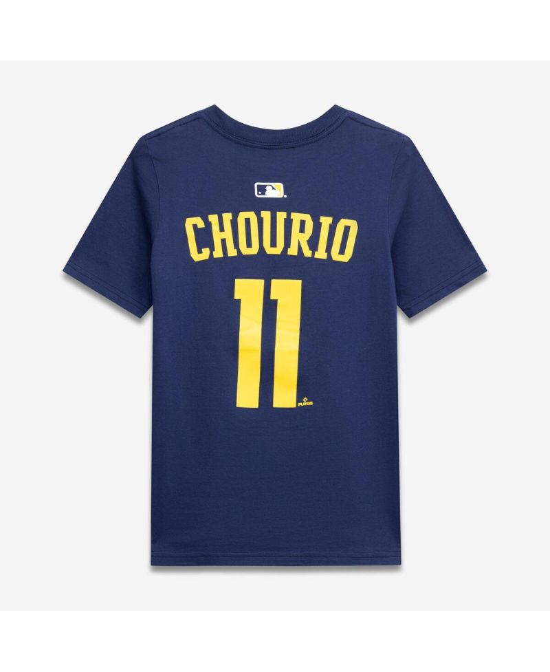 Big Boys and Girls Jackson Chourio Navy Milwaukee Brewers Name & Number T-Shirt