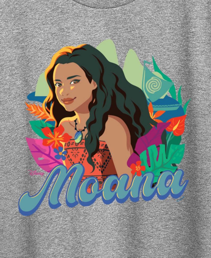 Plus Size Moana Floral Short-Sleeve T-Shirt