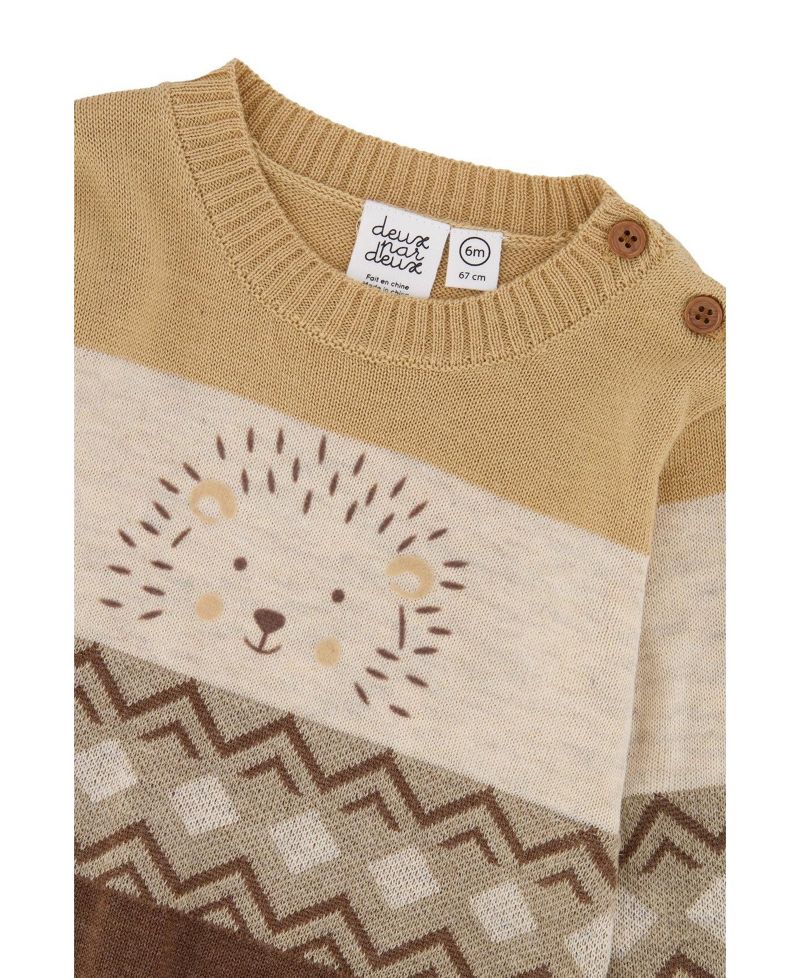 Baby Boys ( 3M to 24 M ) Knitted Sweater and Pants Set Cinnamon