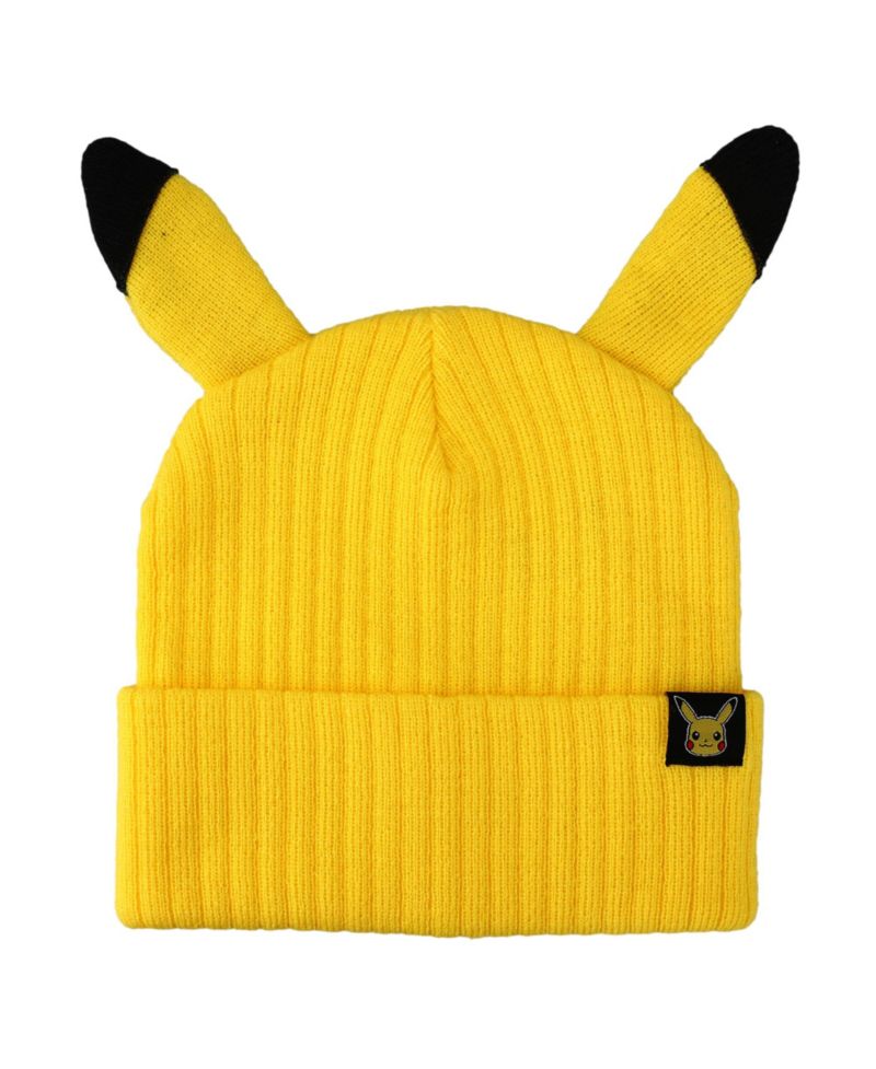 Men's Pikachu Inspired Adult Unisex Yellow Cuff Beanie