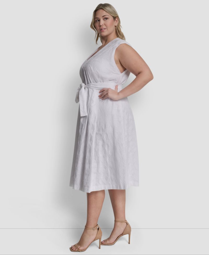 Plus Size Sleeveless V-Neck Midi Dress