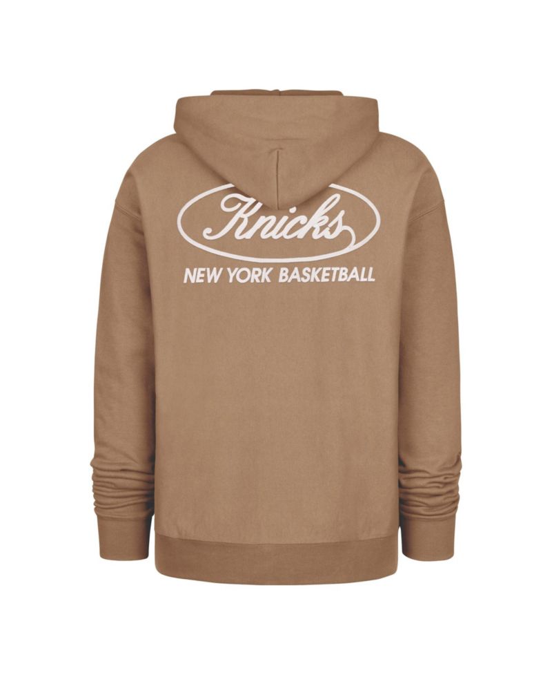 Men's Khaki New York Knicks Triple Double Foundation Premium Hoodie Sweatshirt