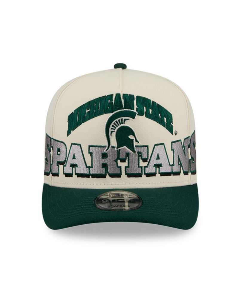 Men's Cream/Green Michigan State Spartans March Madness Historic Collection 9FIFTY A-Frame Snapback Hat