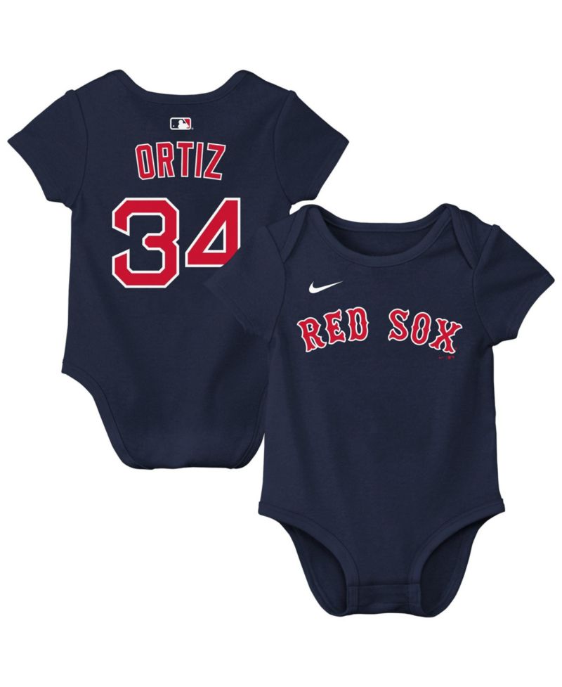 Baby Boys and Girls David Ortiz Navy Boston Red Sox Name & Number Bodysuit