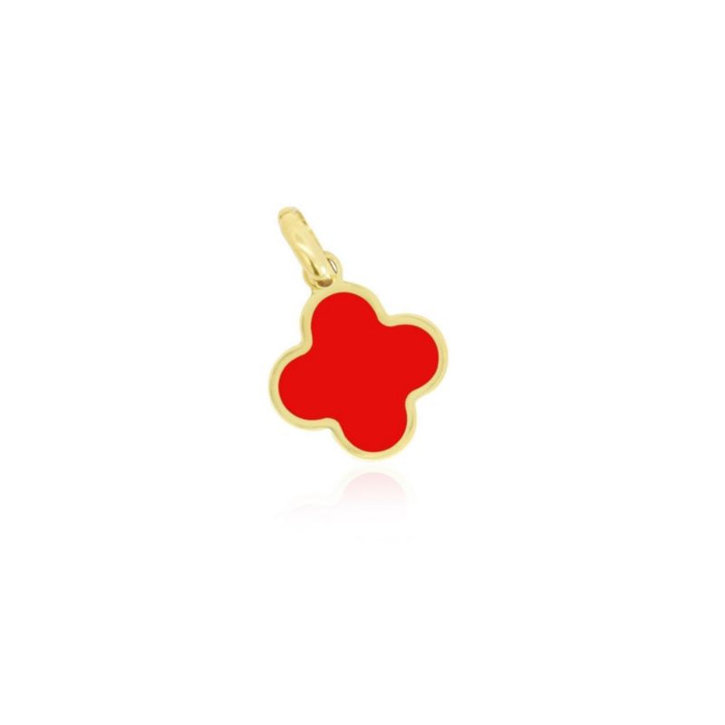 Coral Clover Charm - 10 millimeters