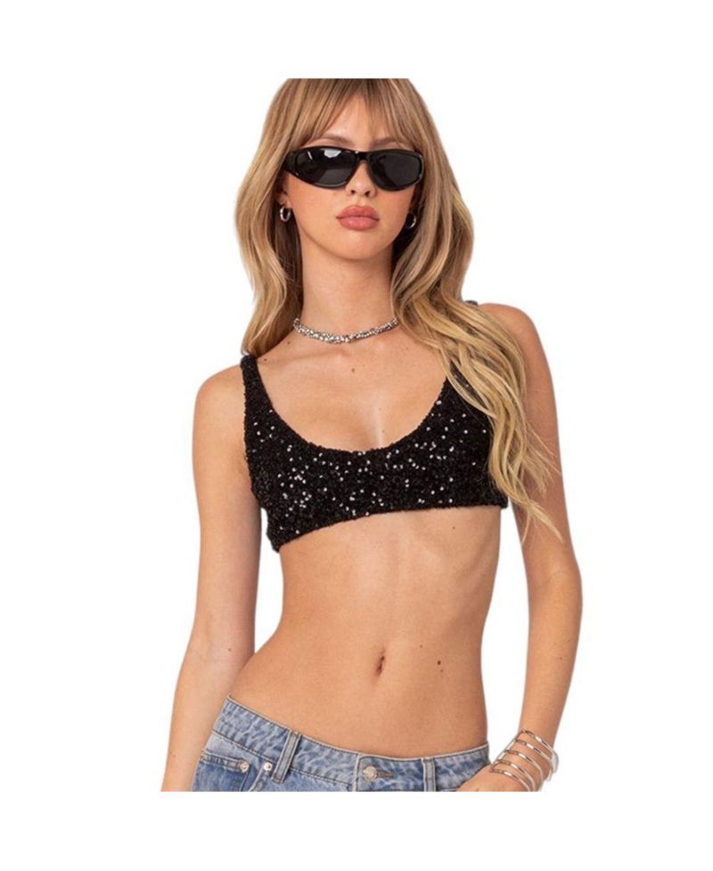 Women's Oolala sequin bra top