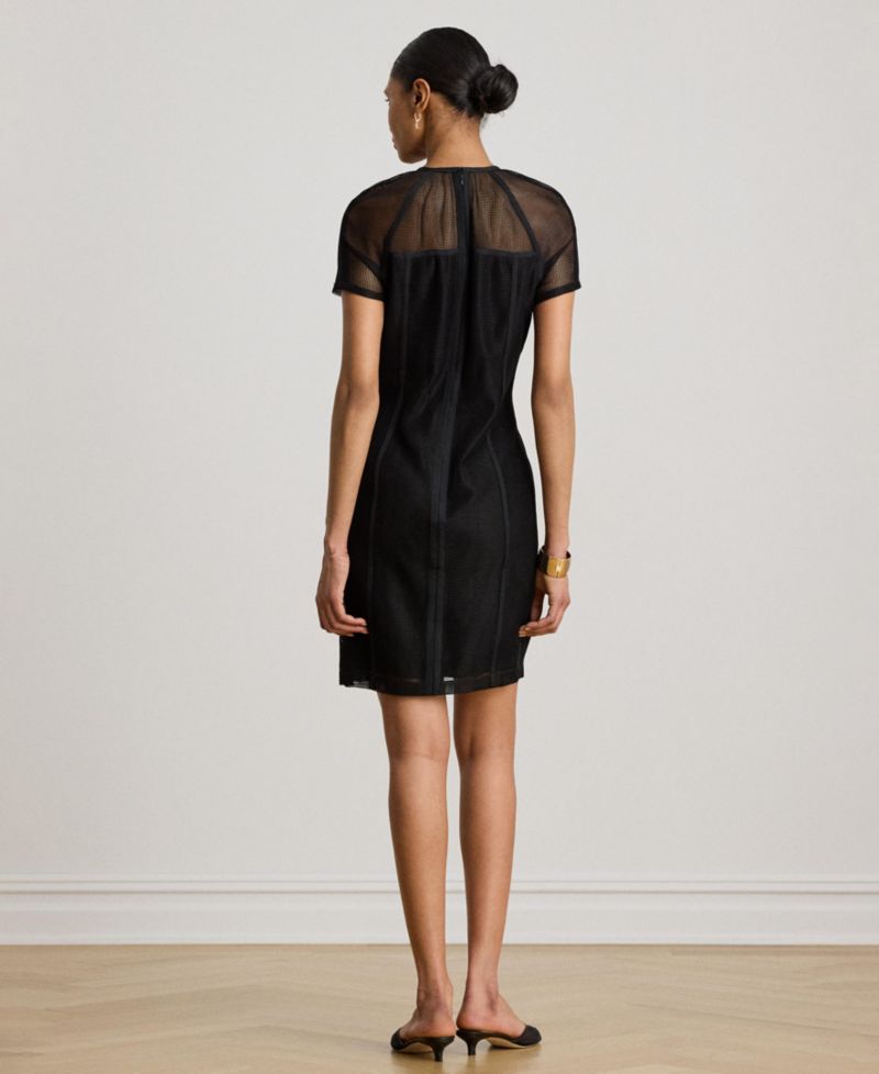 Women's Mesh Short-Sleeve Shift Dress