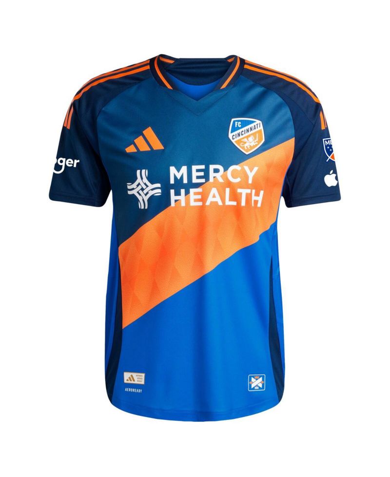 Men's Kevin Denkey Blue FC Cincinnati 2025 Orange and Blue Legacy Kit Authentic Player Jersey