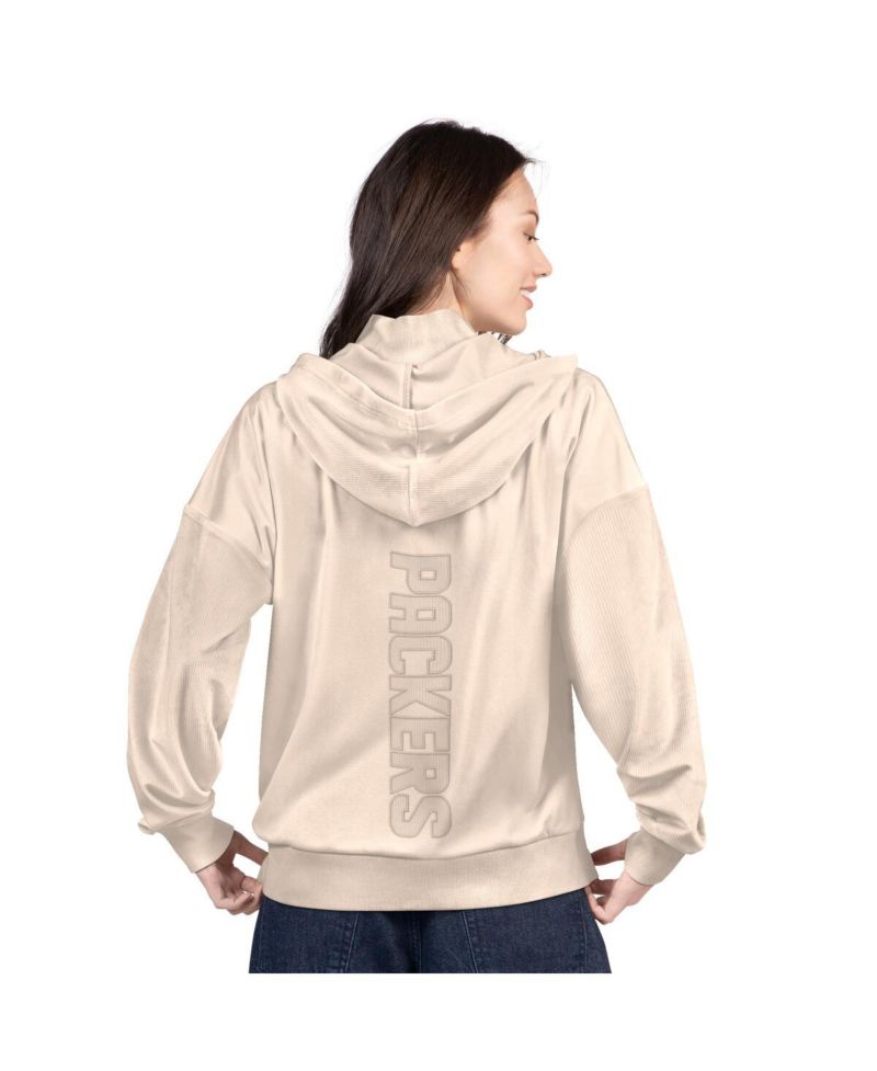 Women's Tan Green Bay Packers Rookie Full-Zip Hoodie