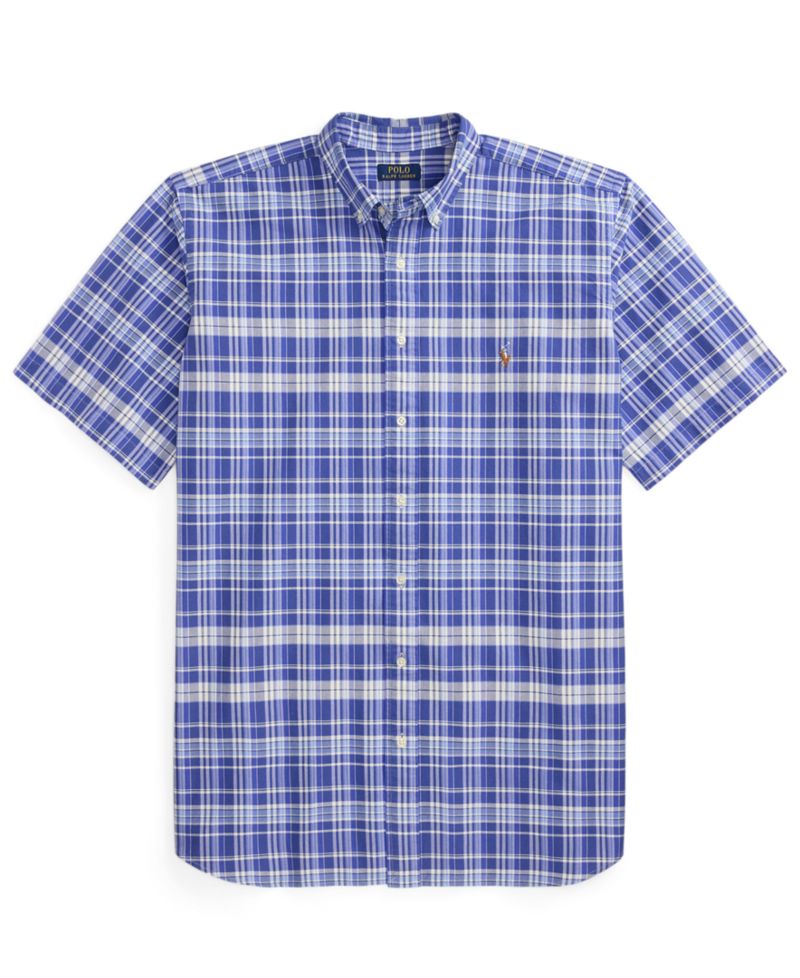Men's Big and Tall Plaid Oxford Shirt