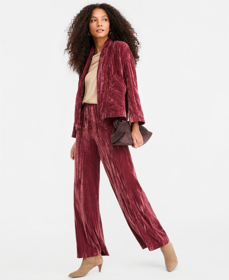 Women's Emmeccesso Quilted Velvet Open-Front Jacket
