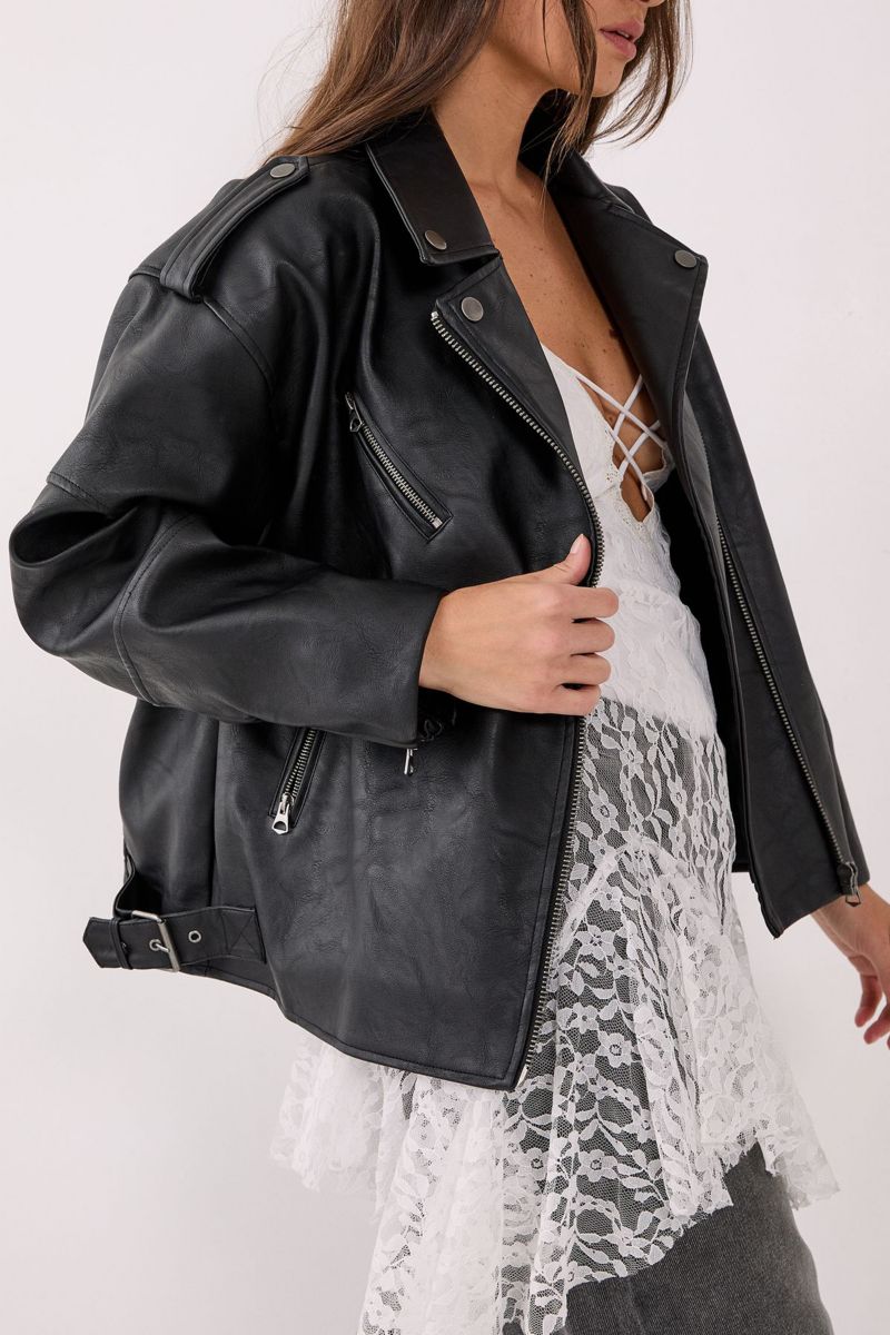 Women's Faux Leather Biker Jacket